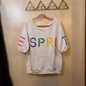 Vintage Grail ESPRIT Short Sleeve Sweatshirt with Kangaroo Pockets - Medium